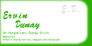 ervin dunay business card